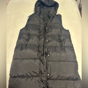 Black Puffer Vest with Hood